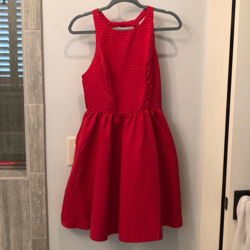 Red holiday cocktail dress